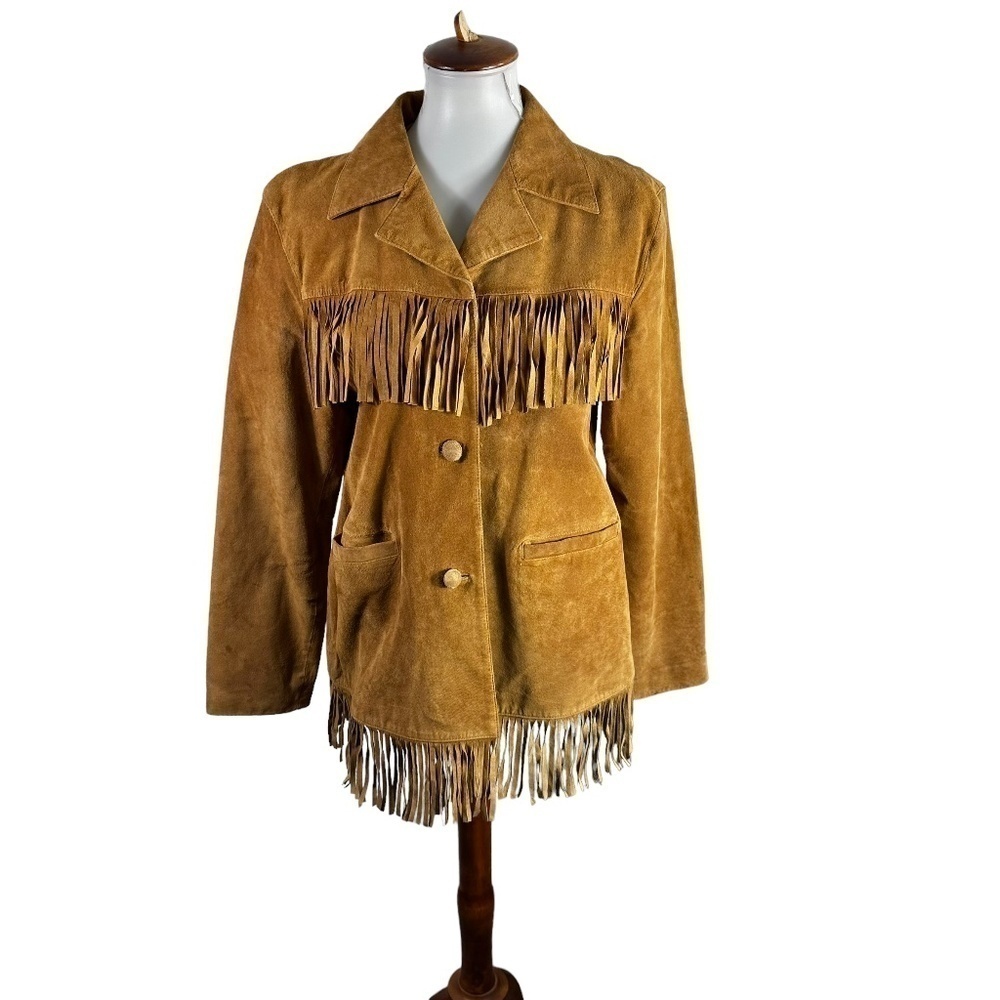 Lonestar Fringe Leather Western Style Jacket SZ L